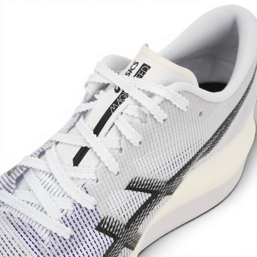 Asics Magic Speed 5 Chaussures de Running Confortables Légères Rebondissantes Sneaker Unisexe Blanc Noir 1013A183-100