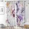Flower 3D Printed Curtains Chinese Style Ink Rose Rose Living Room Bedroom Study Room Wear Rod Pocket Polyester Fiber Curtains