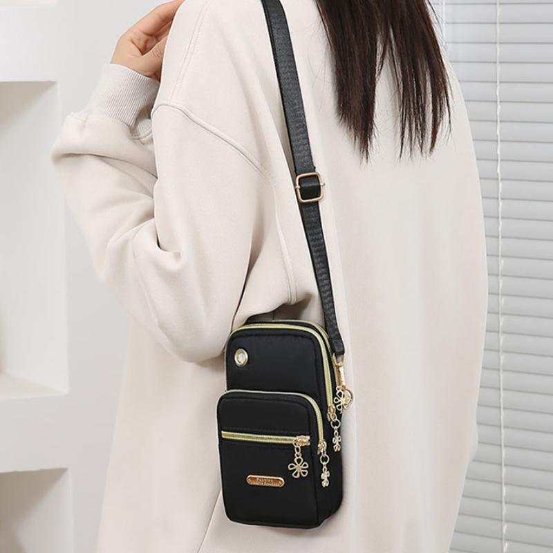 Mobile Phone Crossbody Bags For Women Fashion Women Shoulder Bag Cell Phone Pouch Coin Bag 3 Layer Wallet With Headphone Plug