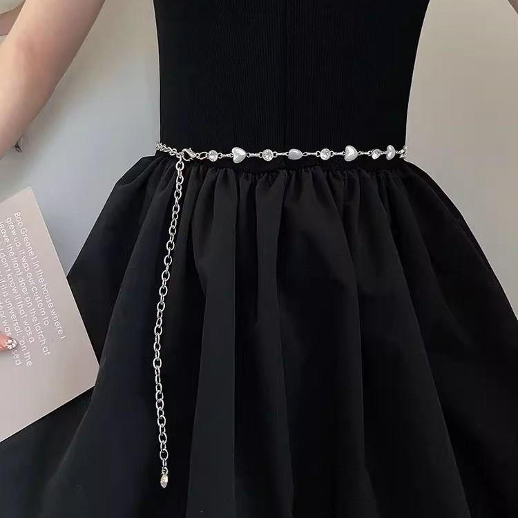 Womens Summer Pearl Waist Chain With Heart Design And Water Drilled Accents For Casual Dress Casual Wear