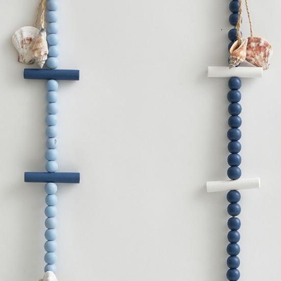 Wooden Starfish Nautical Wall Art Coastal Theme Hanging Wall Decor with Beads And Jute Rope Rustic Beach Room Decor for Living Room Bedroom
