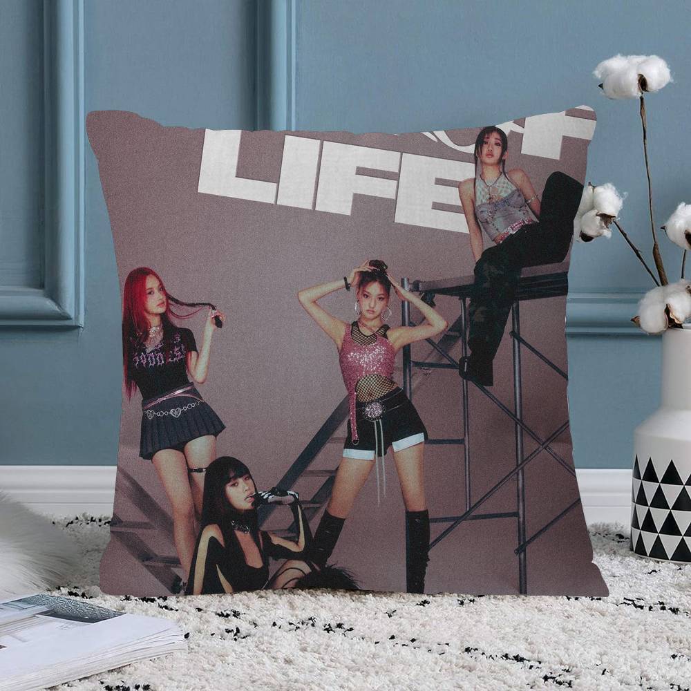 Kpop Girl Group Kiss Of Life Personalized picture text home decorative pillows Household Gifts xcm 30x30 cm