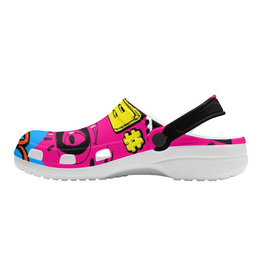 Summer Printed EVA Clogs Women Men Lightweight Breathable Slip On Garden Shoes Beach Pool Bathroom Home Slippers Travel Shoes