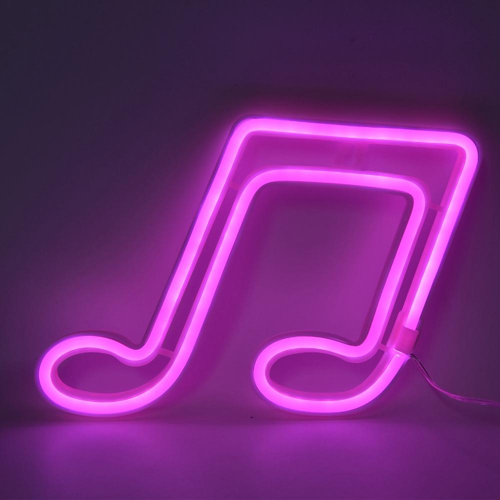Music Note LED Neon Sign Light Dual Power Supply Neon Light Easy To Install LED Neon Light  Bar