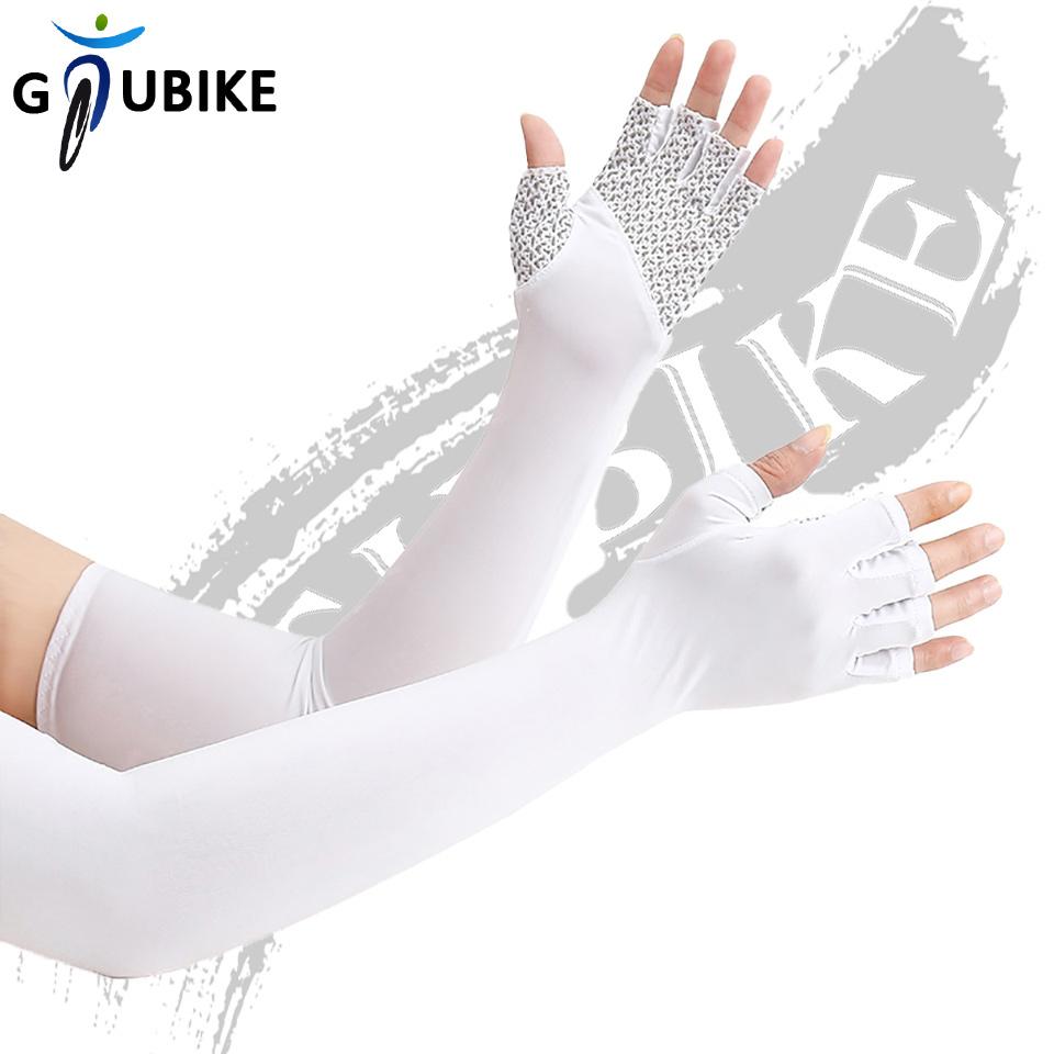 

GTUBIKE велосипедные рукава уличная защита от солнца УФ-защита мужские и женские спортивные манжеты для бега, рыбалки, езды на горном велосипеде, шелковые манжеты для льда белый