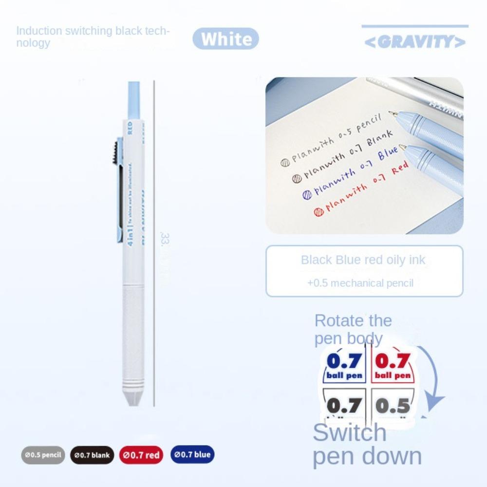 0.5mm Lead Core Four in One Ballpoint Pen Stationery Gravity Sensor Roller Ball Pen  Student