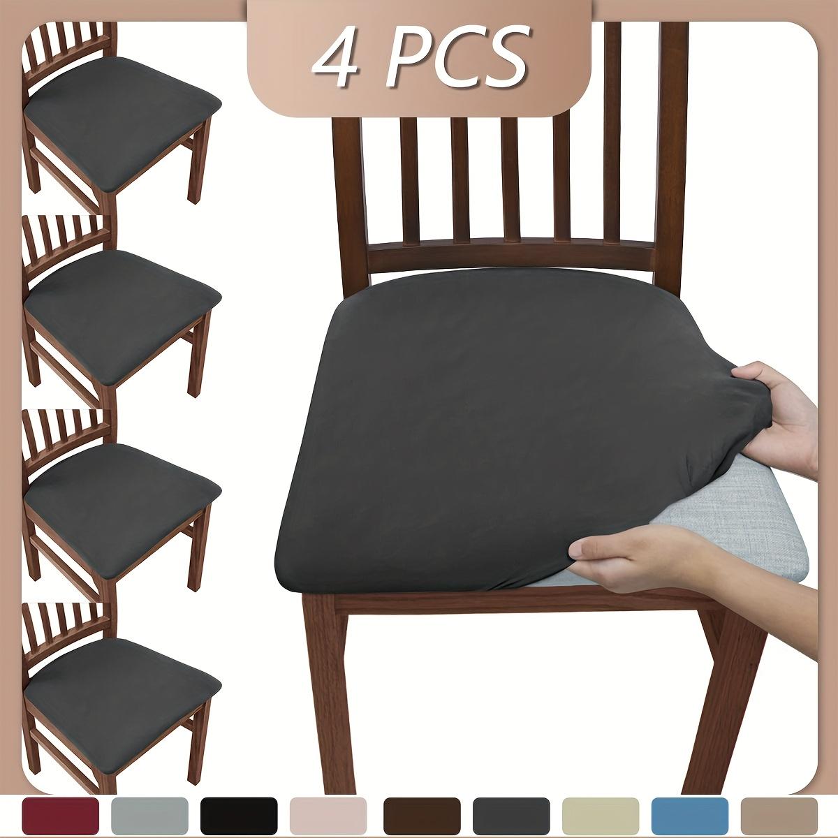 

4 шт. Классические однотонные чехлы на подушки дивана из высокоэластичной ткани из молочного волокна, пыленепроницаемые, моющиеся, съемные, с застежкой на резинке 4pcs серый