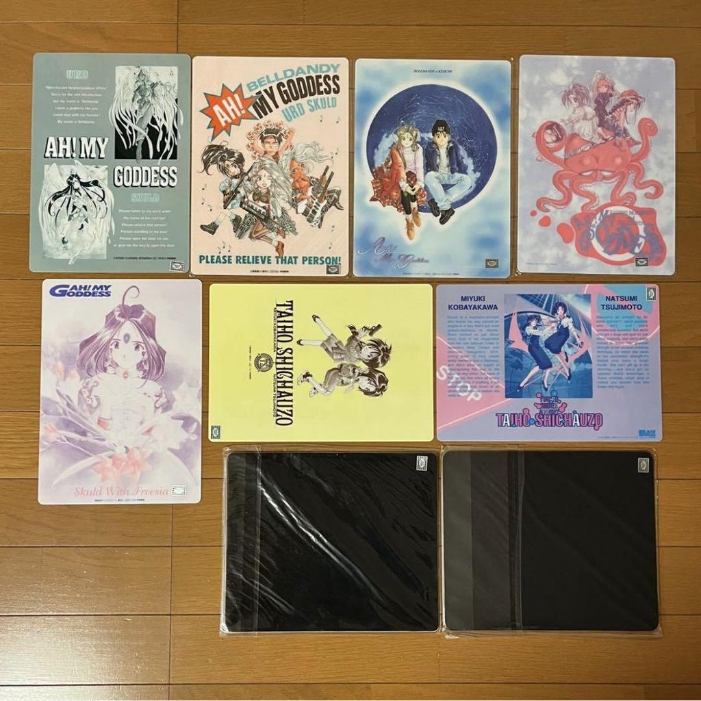 [USED] Kosuke Fujishima Desk Pad Mouse Pad Ah! My Goddess You're Under Arrest! Bonus Included