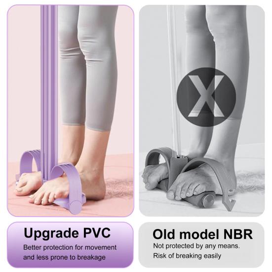 6-Rörs Pedal Ankeldragare Motståndsband med Handtag Elastisk Yoga Sit-up Dragrep Män Kvinnor Pedal Spännare Träningsredskap