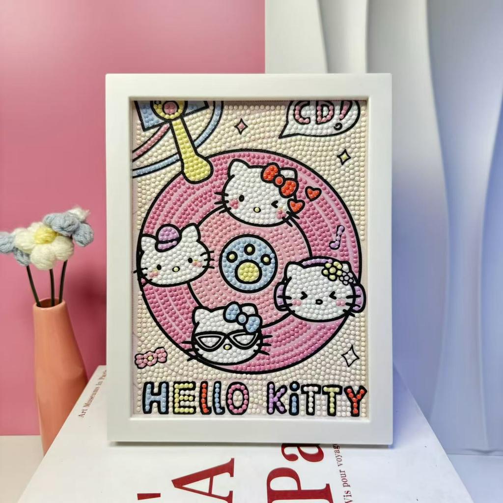 Children'S Diamond Painting Framed Handmade Diy Material Bag Sanrio Diamond Paste Painting Concentration Toy