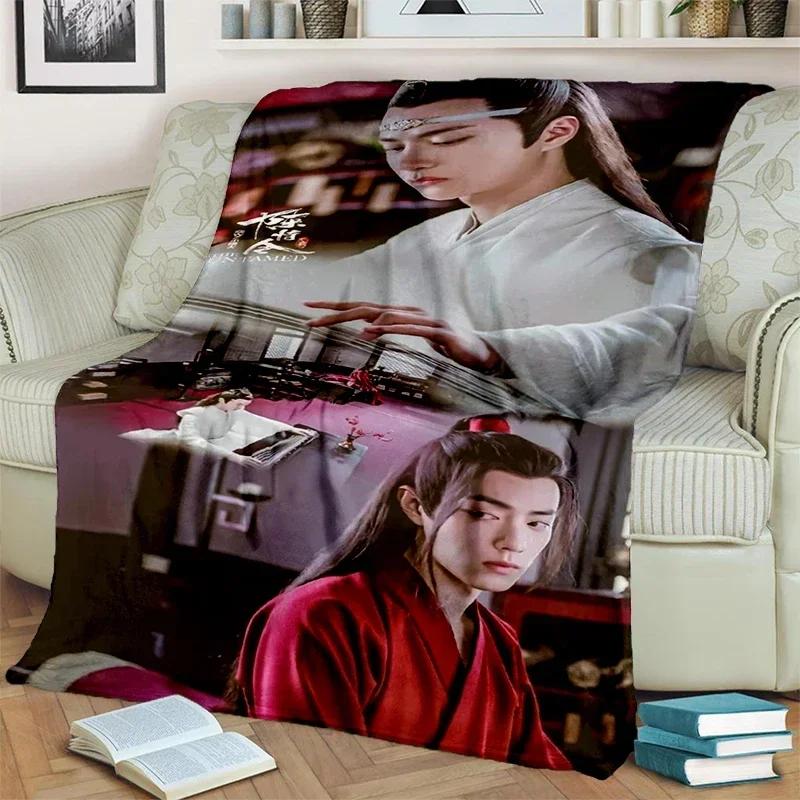 Drama The Untamed xiao zhan wang yi bo Weiche Überwurfdecke, Überwurfdecke, weiche Cartoon-bedruckte Tagesdecke, Tagesdecke, Sofa-Geschenk