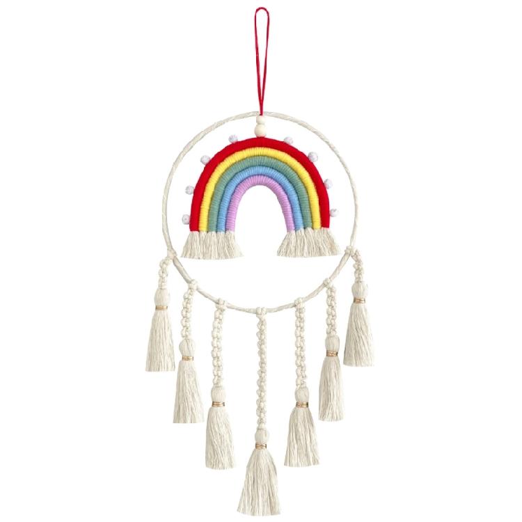 Dormitory Wall Window Handwoven Tassels Sky Rainbow Supplies for Home Office