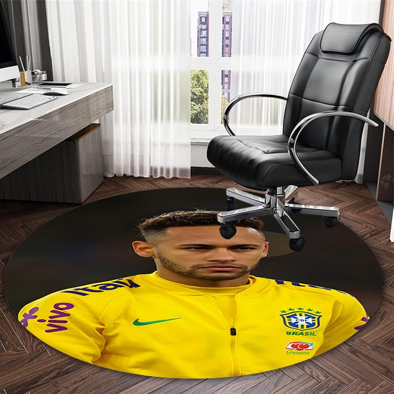 1pc Neymar17 Carpet, Round Rug, Comfortable, Suitable for Entryways, Living Rooms, Office, And Bedrooms, Christmas Decoration
