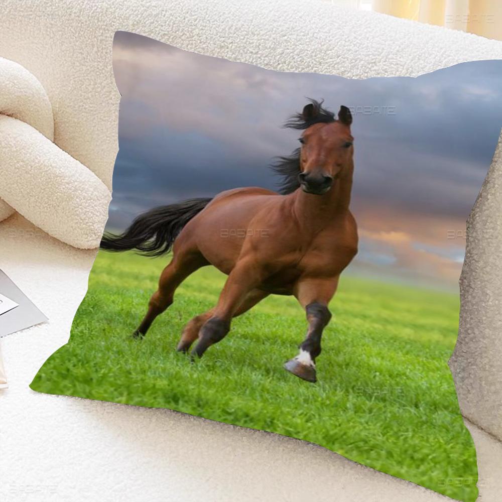 Beautiful Horse Personalized Picture Text Home Decorative Pillows Household Gifts 45x45cm