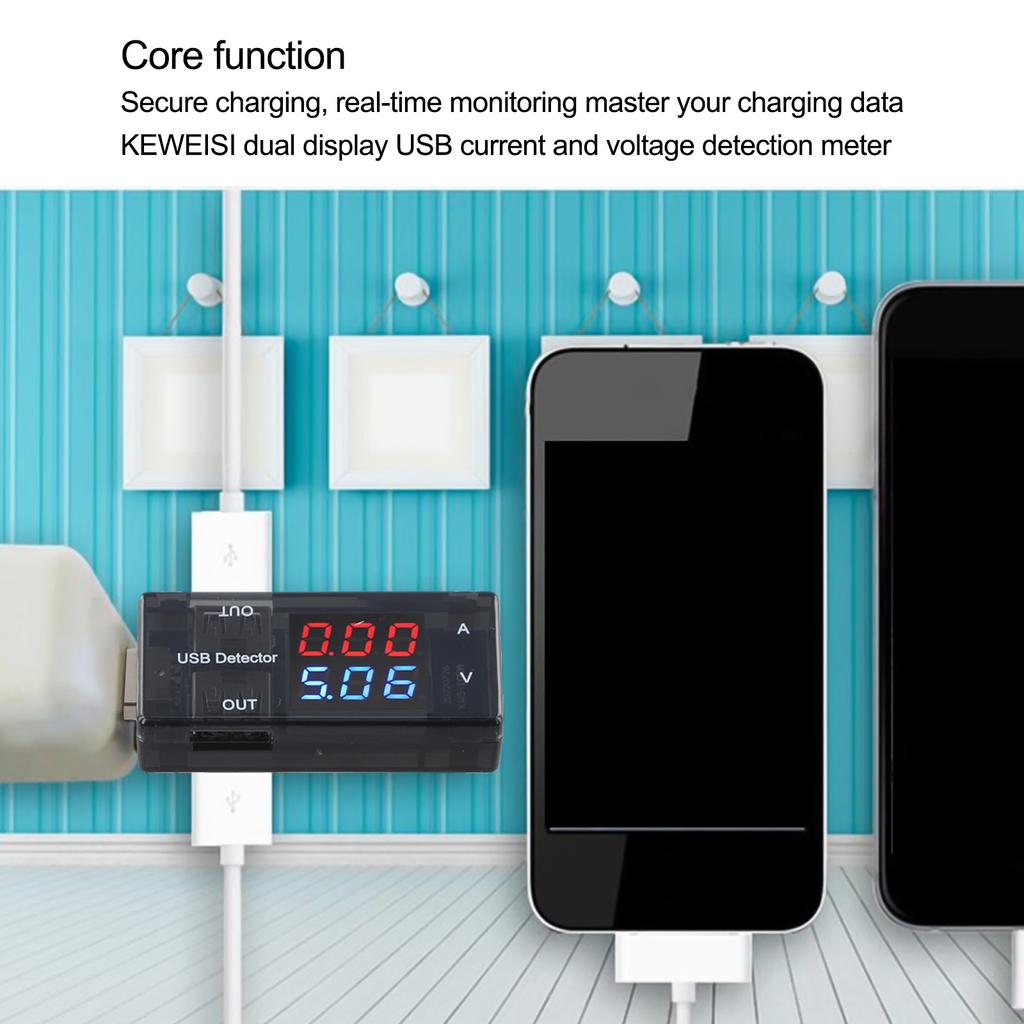 USB Current Voltage Meter 4 Pack with LCD Display for Real Time Monitoring of Voltage and Current for Chargers and Power Banks
