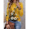 2026 New Women's Fashionable Long-Sleeved T-Shirt with Fresh Floral Pattern, Perfect for Everyday Wear and Stylish Outfits
