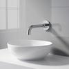 Modern Brass 2-Hole Wall-Mounted Metered Bath Mixer Tap Single Handle Swivel Sink Spout Golden Bronze Finish Ceramic Valve