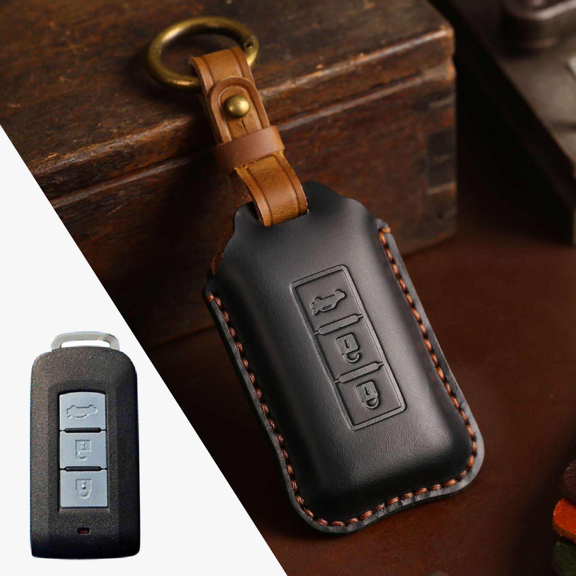 

The key cover is suitable for Mitsubishi key cover Outlander Yige Jinxuan ASX car key cover genuine leather.