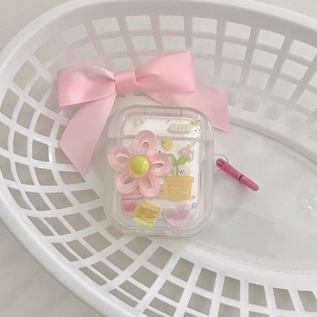Happy Lovely 3d Flower Sun Strawberry Lovely Cartoon Butterfly Ins Earphone Case For Apple Airpods 1 2 Pro 3 2nd Charging Box