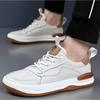 Leather Shoes Men's 2024 Spring and Autumn New Leather Mens Shoe Thick Soled Round Toe Mans Shoe Casual Breathable Shoes Loafers