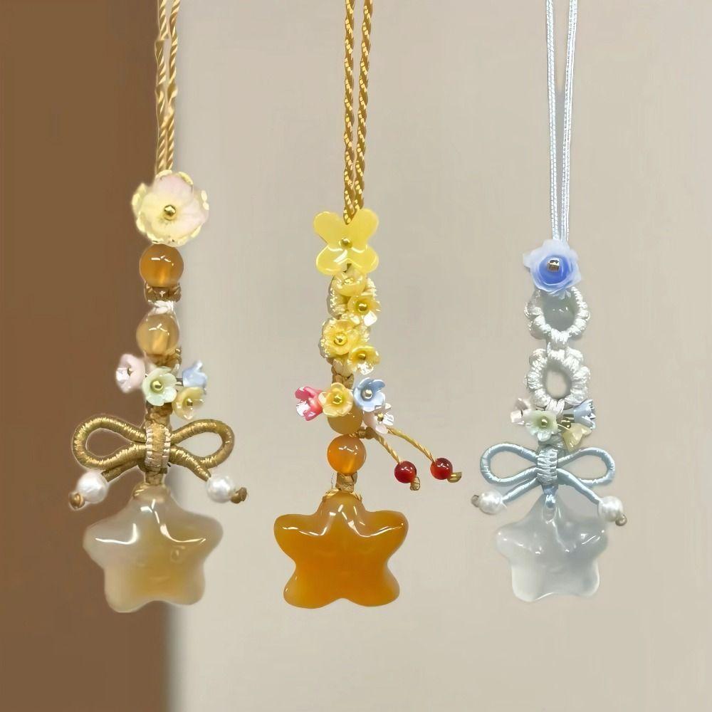 Ice Transparent Mobile Bag Pendant Chinese Style Mobile Phone Strap  Women Girls