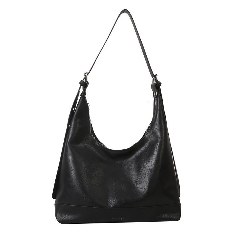 Chic Urban Simple Large Capacity Pu Leather Tote Bag For Women In Black And White