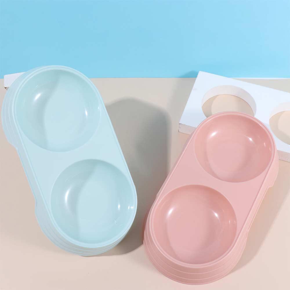 Pet Accessories Candy Color Dog Food Tray Cat Double Bowl Cat Feeding Bowl Cat Drinking Bowl