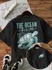 The Ocean is Calling Sea Turtle Graphic T Shirt Unisex Unisex Summer Casual Short Sleeve Graphic Tees Playeras De mujeres