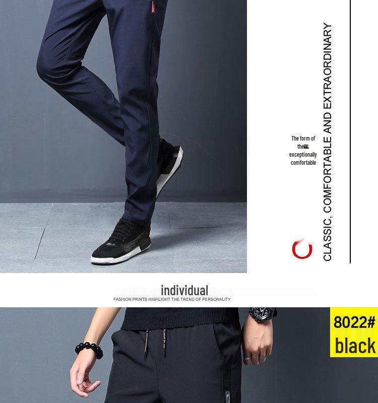 Korean Style Mens Slim Fit Black Joggers - Spring/Autumn Trend