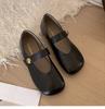 Stylish and lightweight white round head flat bottom shallow mouth single shoes women's 2025 new autumn and winter soft sole Mary Jane small leather 