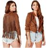 Noora Damen Braun Fransen Wildleder Lederjacke, Cowgirls Stilvolle Fransenjacke, Western Outfit Jacke