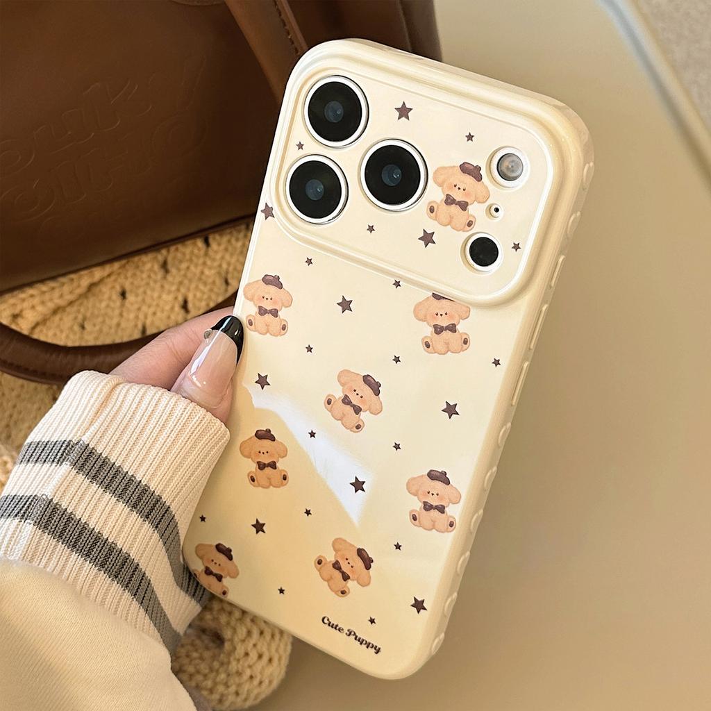 Retro Cartoon Puppy Suitable for Apple 17pro Max Mobile Phone Case for Iphone16 Anti-fall 15 Korean Style Ins Style 13