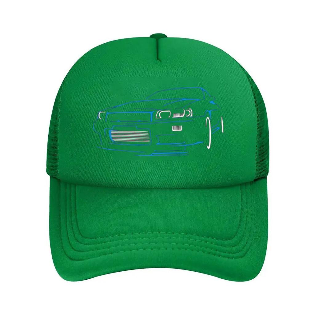Blue Line Art Car Mesh Baseball Cap Casual Hat Outdoor For Womens Unisex FeUnisex
