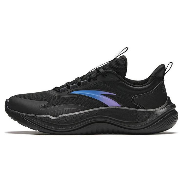 New Anta Cushioning Breathable Lightweight Rebound Low Top Running Shoes Men's Black 912427701Q-3