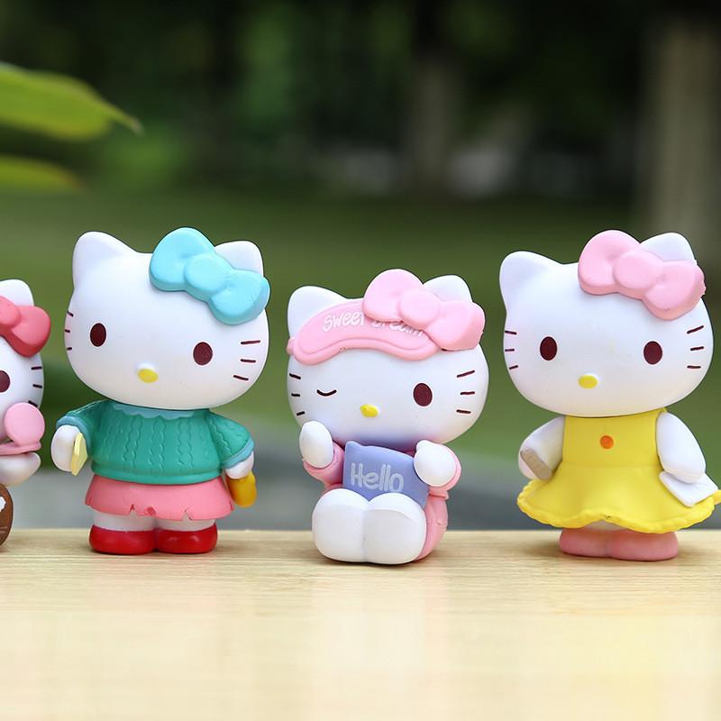 Adorable Kt Cat Pvc Figurine Blind Box Collectible Cute Desktop Decor Gift For Girls