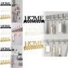 Modern Iron Home Letter Key Towel Organizer With Screw Mount For Household Storage