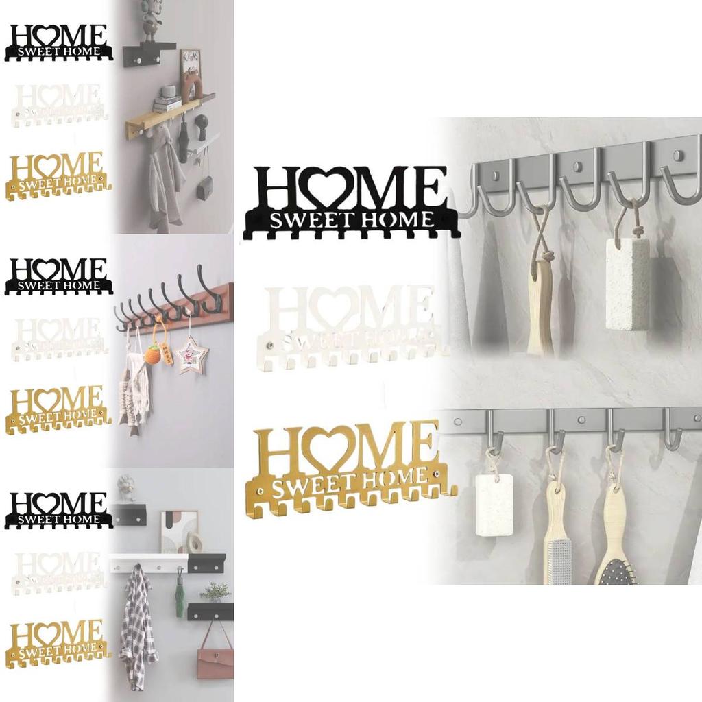 Modern Iron Home Letter Key Towel Organizer With Screw Mount For Household Storage