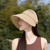 Ice silk can be hung mask empty top hat women breathable face cover ponytail sunscreen hat travel UV protection bucket hat