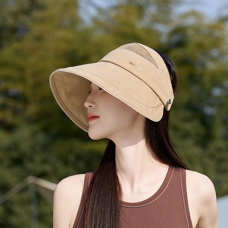 Ice silk can be hung mask empty top hat women breathable face cover ponytail sunscreen hat travel UV protection bucket hat
