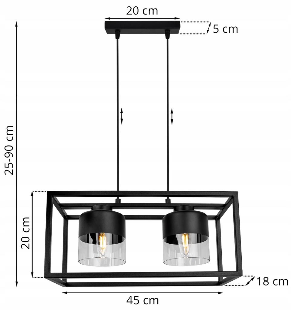 HANGING LAMP CAGE ELEGANT GLASS SHADE