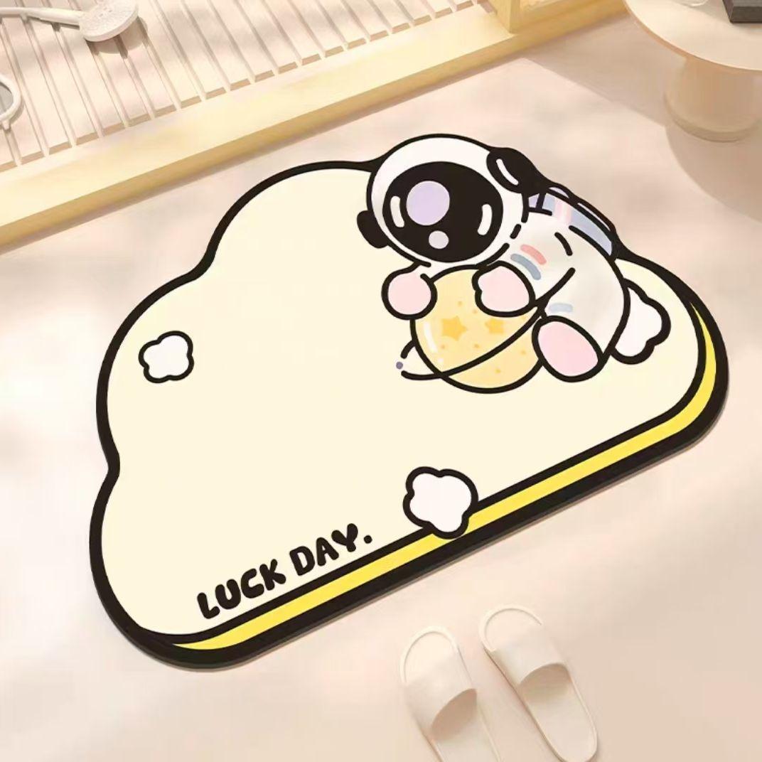 

Cute Cream Wind Cloud Diatom Mud Floor Mat Household Bathroom Toilet Absorbent Floor Mat Non-Slip Quick-Drying Floor Mat 40 * 60cm (diatom mud)