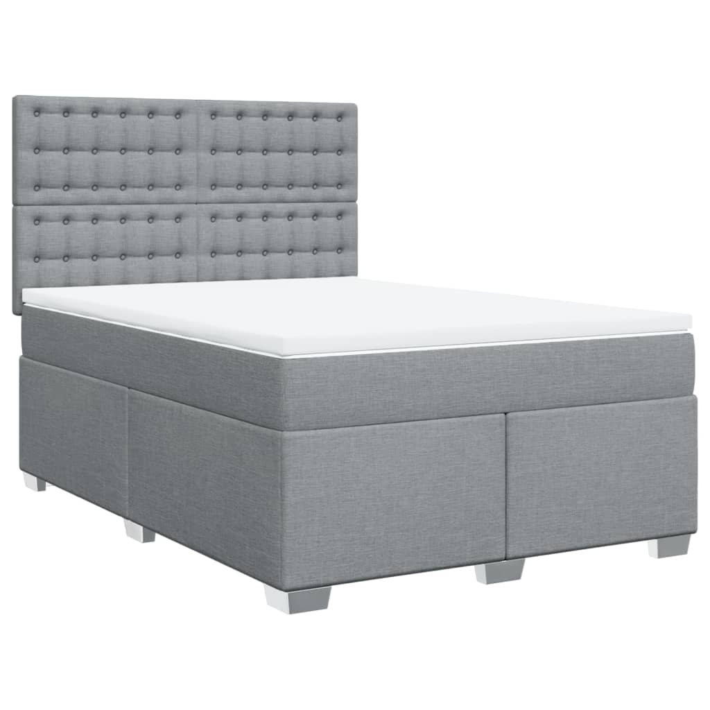 Vidaxl Cama Continental con Colchón, Gris Claro, Tela 160X200 Cm