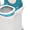 Portable Toilet Detachable Armrest Adjust Height Prevent Slip PU Sest Bedside Commode Chair for Elderly Blue