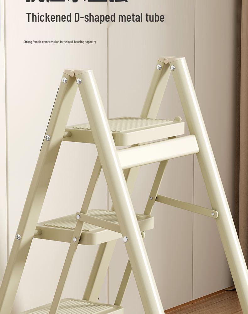 Folding Telescopic A-Frame Multi-Use Ladder - 3/4 Step Indoor Thickened Climbing Ladder