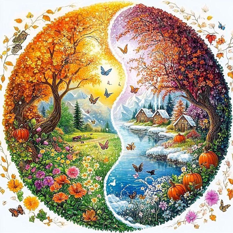 

5D Алмазная Картина Полная Дрель Квадратная Алмазная Вышивка Распродажа Пейзаж Стразы Картины Алмазная Мозаика Книга Full Round 50x50CM