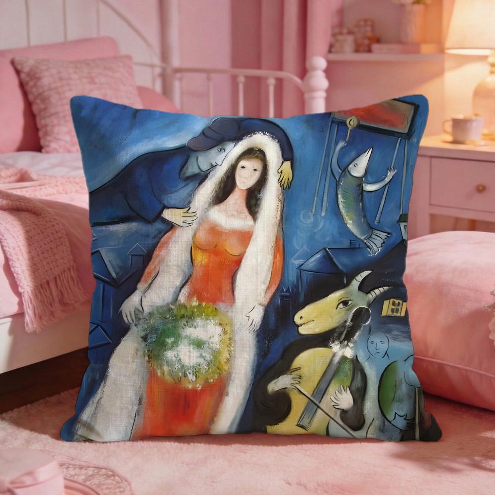 MMarc CChagall Paintings Cushion Cover Premium Comfort Reversible Pillow Cove Two In One Design For Any Room Car Interior