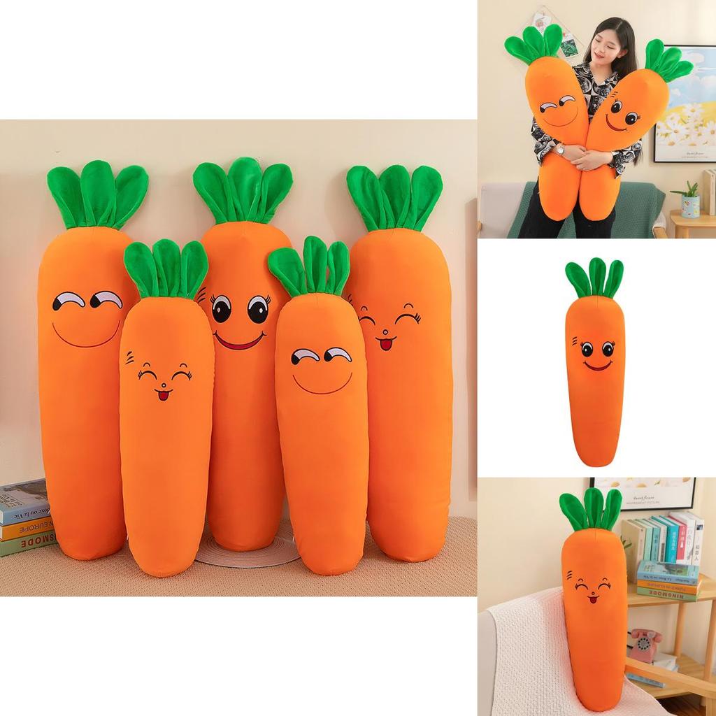 Ultra Soft Carrot Plush Body Pillow Huggable Stuffed Toy Adorable Bed Cushion