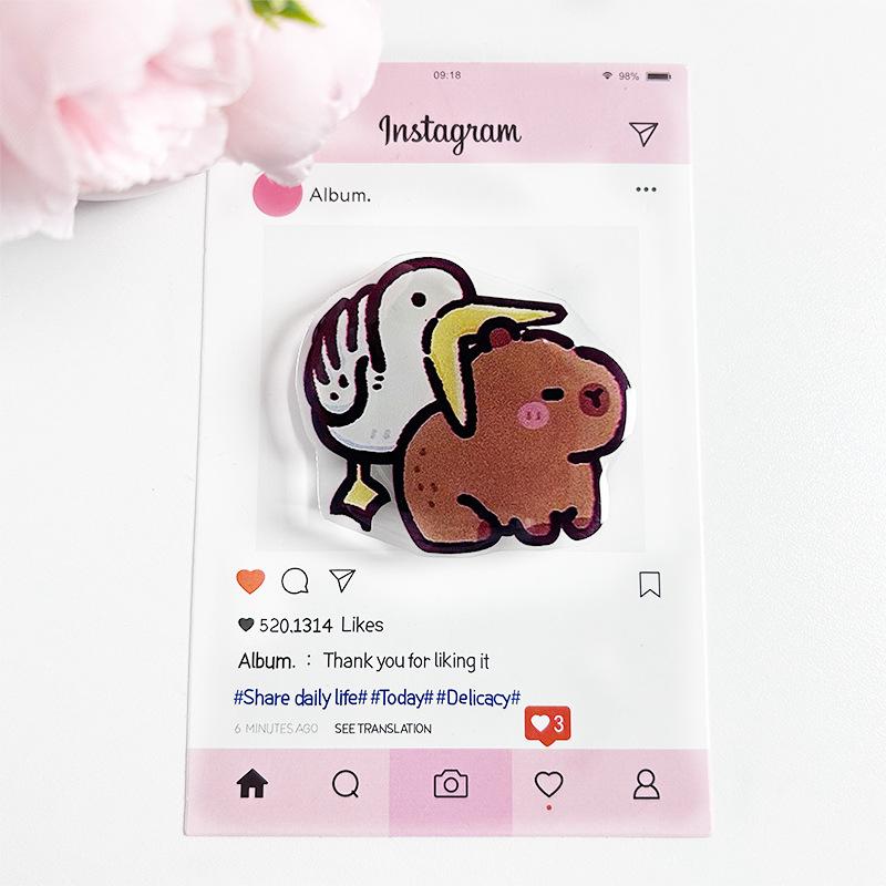 Capybara Series Universal Phone Airbag Holder: Cute Cartoon, Creative Desktop Stand for Lazy Users