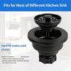 Kitchen Sink Maintenance Part, Plastic Strainer Drain Component with Basket, Center Lift Insert and Lower Screw Connection