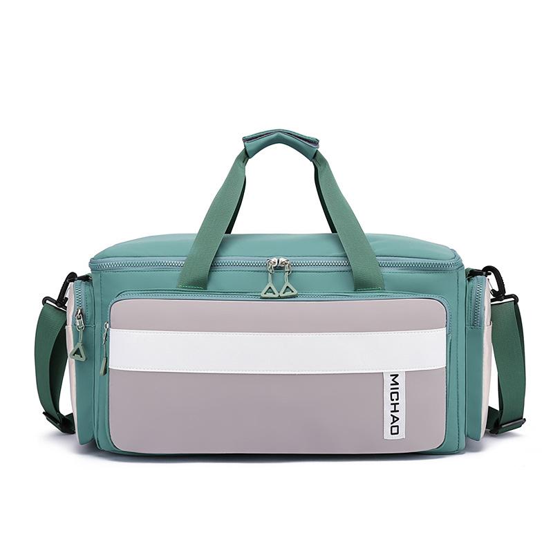 Kontrastfarbene Oxford-Stoff-Gepäcktasche mit großer Kapazität, Trocken- und Nasstrennung, Aufbewahrungs-Reisetasche